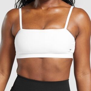 Gymshark white cut out bandeau sports bra - square neck